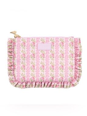 NWT LoveShackFancy x Target Yoobi Ruffle Pencil Case Pink Strawberry Macaroon